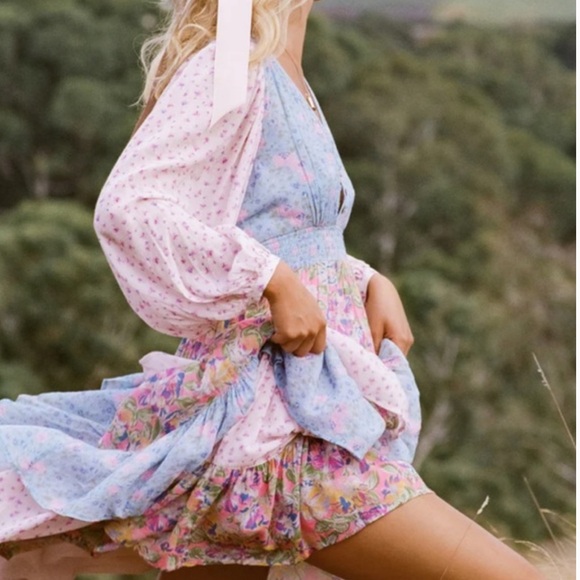 Spell and The Gypsy Collective Dolly Ra Ra Patchwork Gown NWT! - Picture 6 of 9